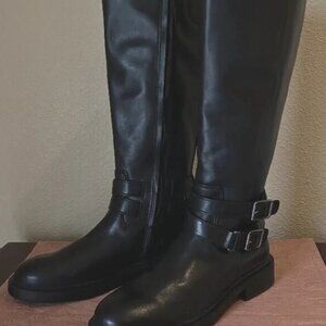 Sam Edelman Freda Leather Tall Boots in Black Size 8 M $225 NEW No Box